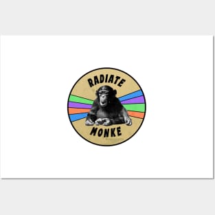 Radiate monke monkey funny happy chimp meme Posters and Art